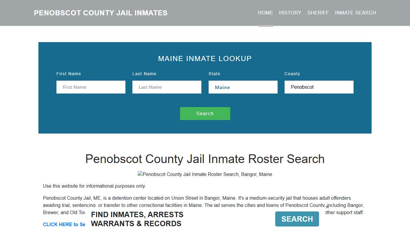 Penobscot County Jail Inmate Roster Lookup, Bangor, ME